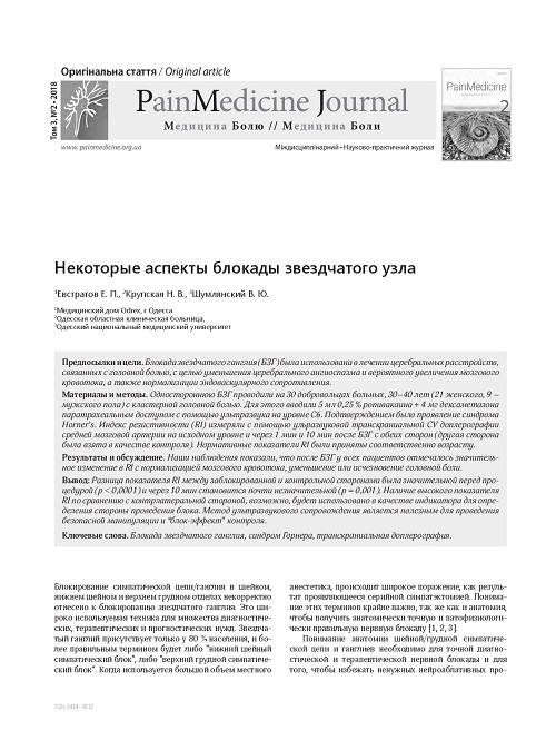 Several aspects of stellate ganglion block